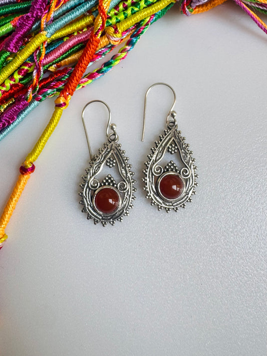 925 silver carnelian earrings R41