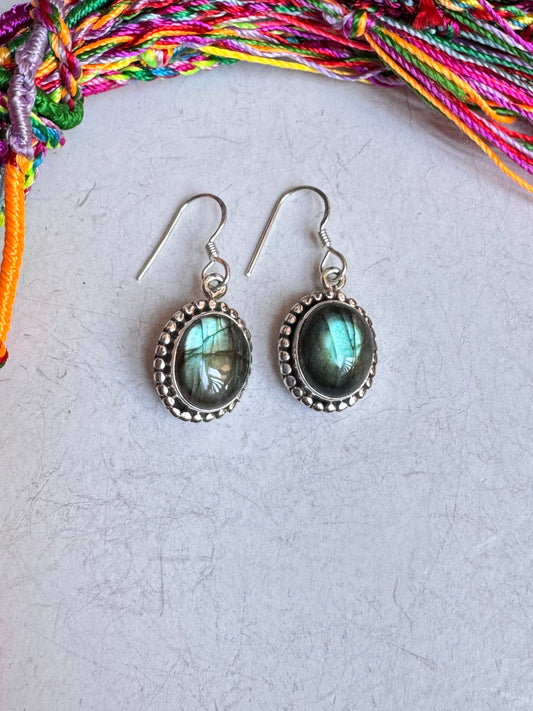 Orecchini argento 925 labradorite A16