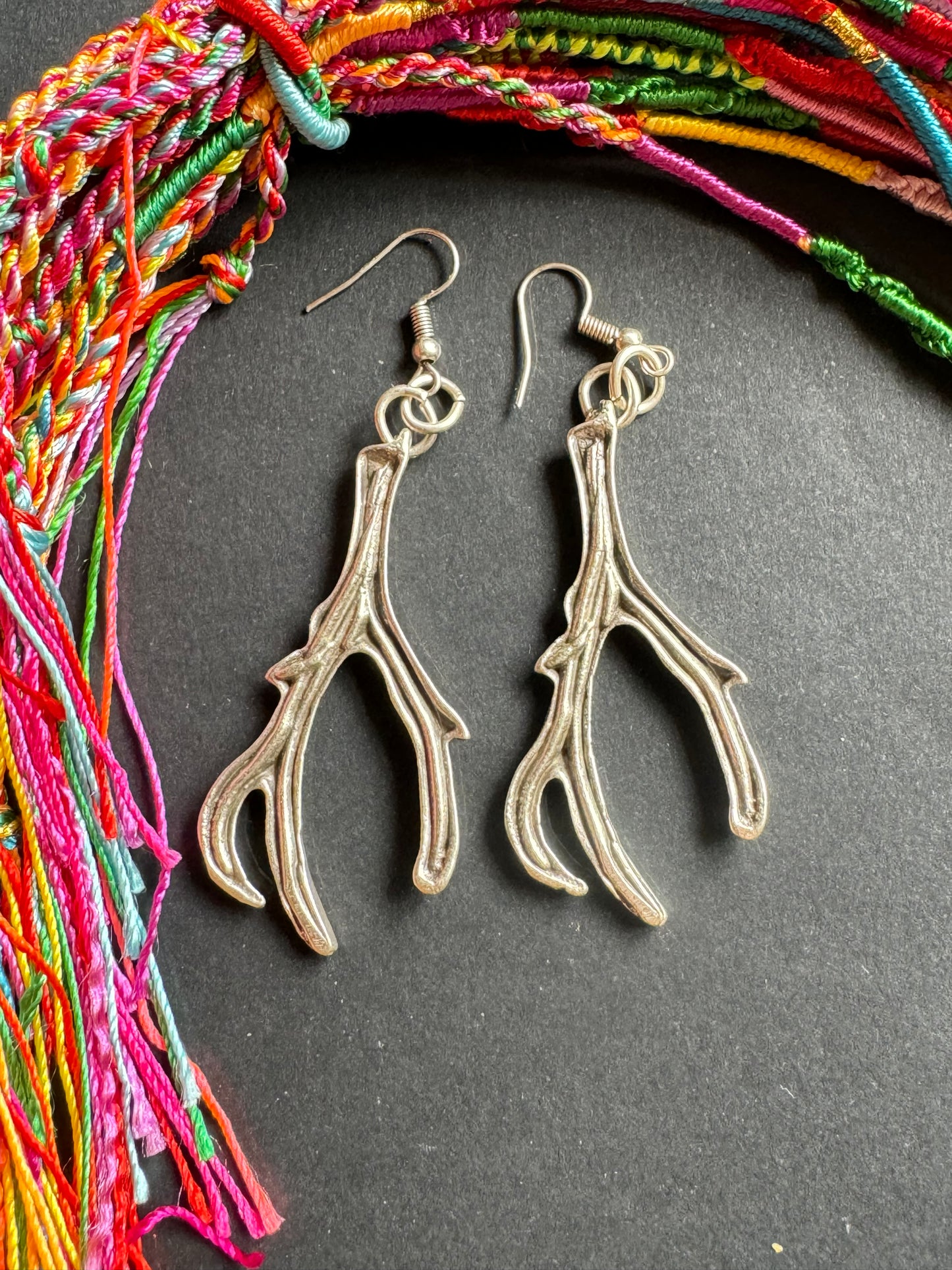 Zamak coral earrings