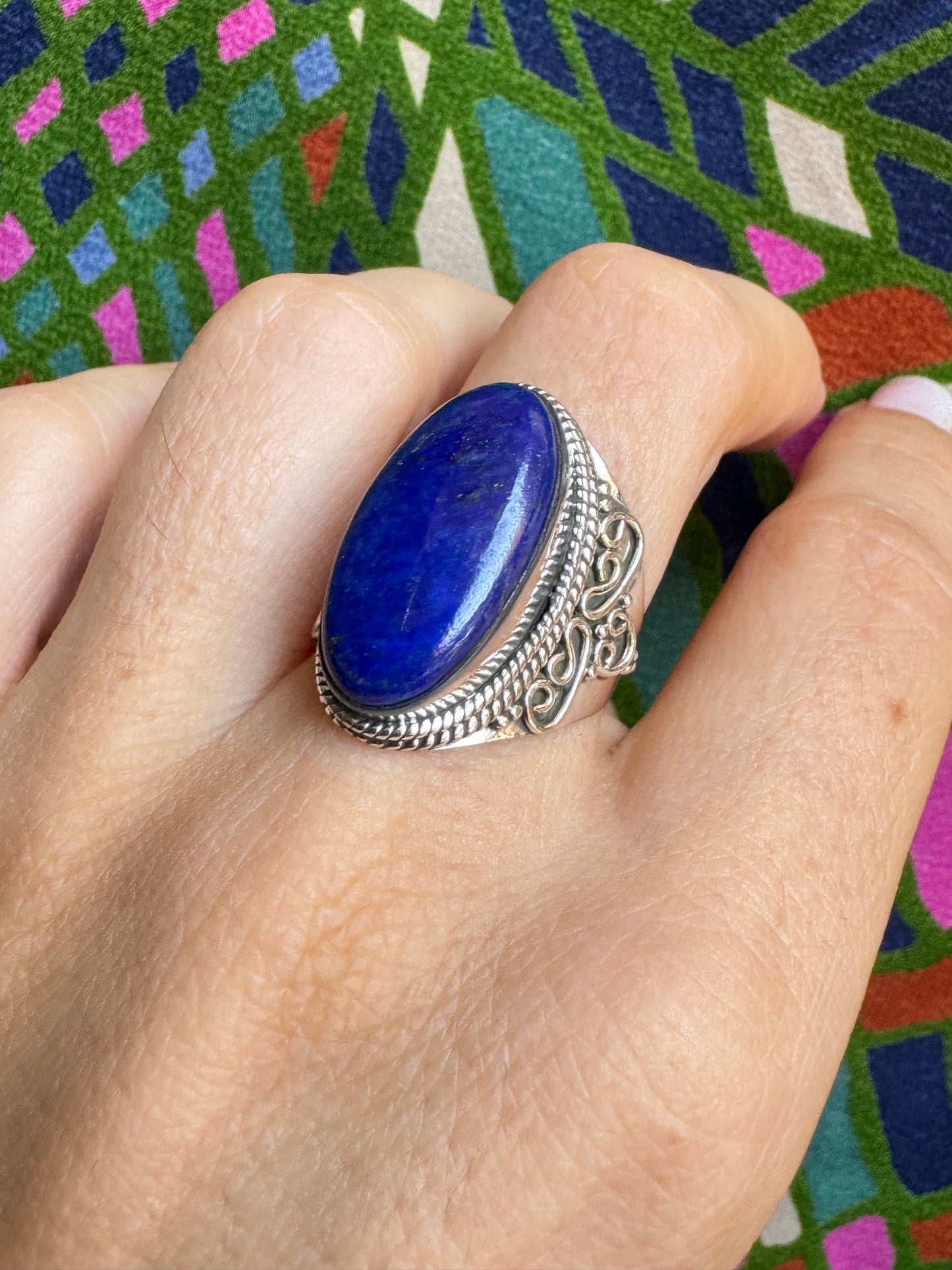 Ring aus 925er Lapislazuli T99-Silber