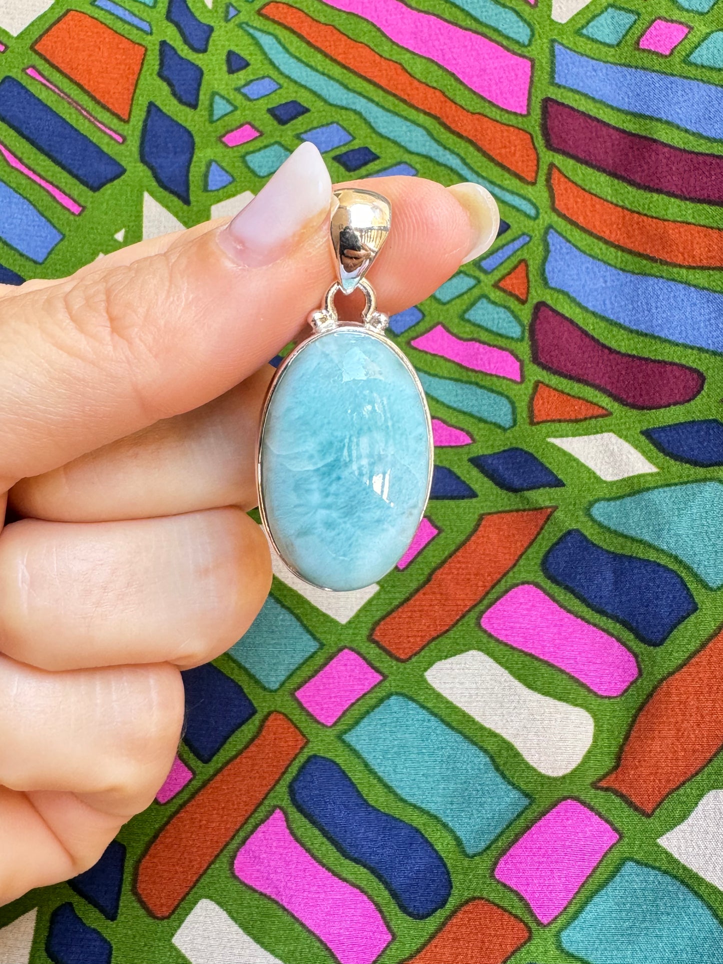 925 silver larimar C3 pendant