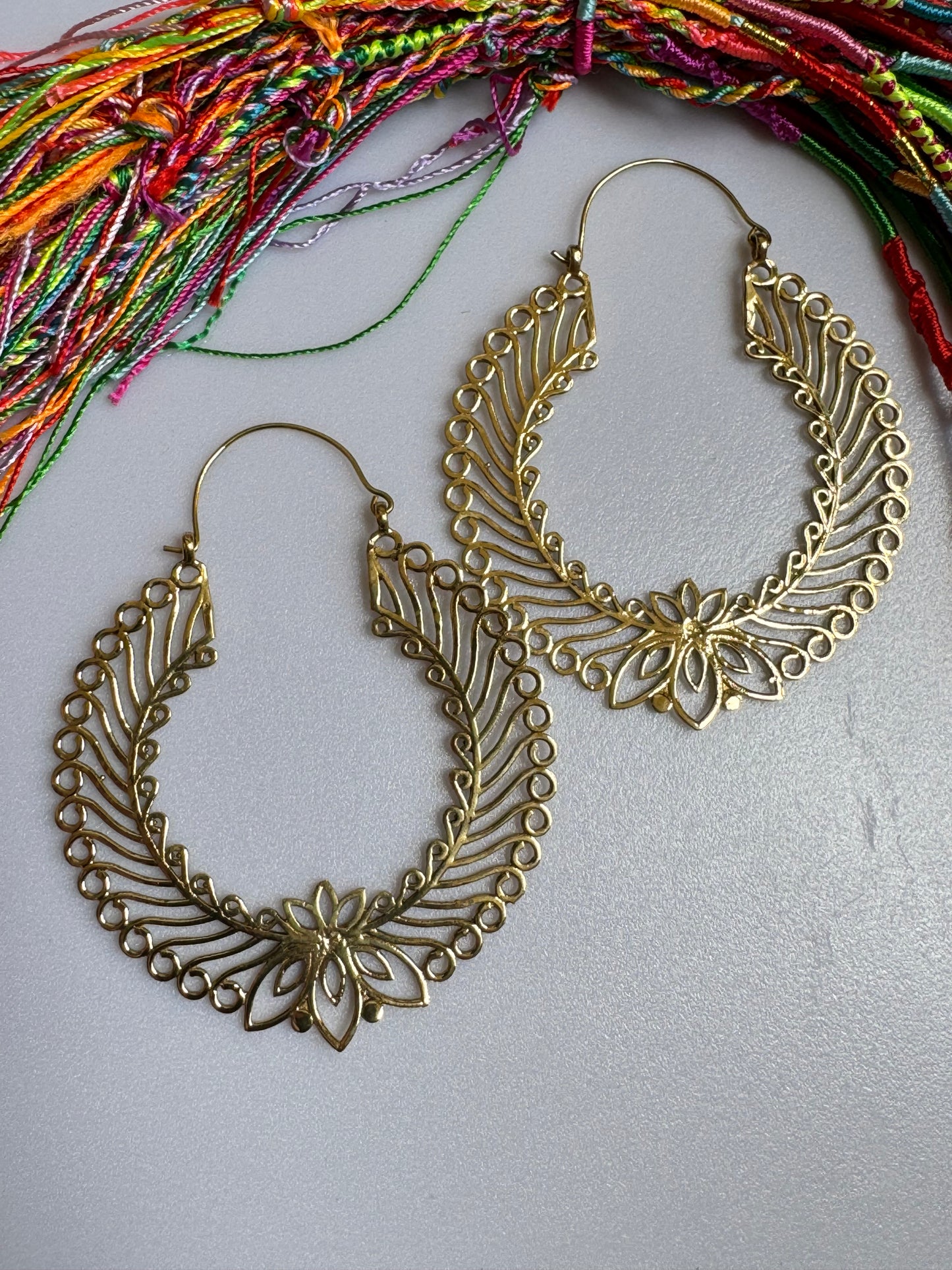 Golden boho giant circle earrings