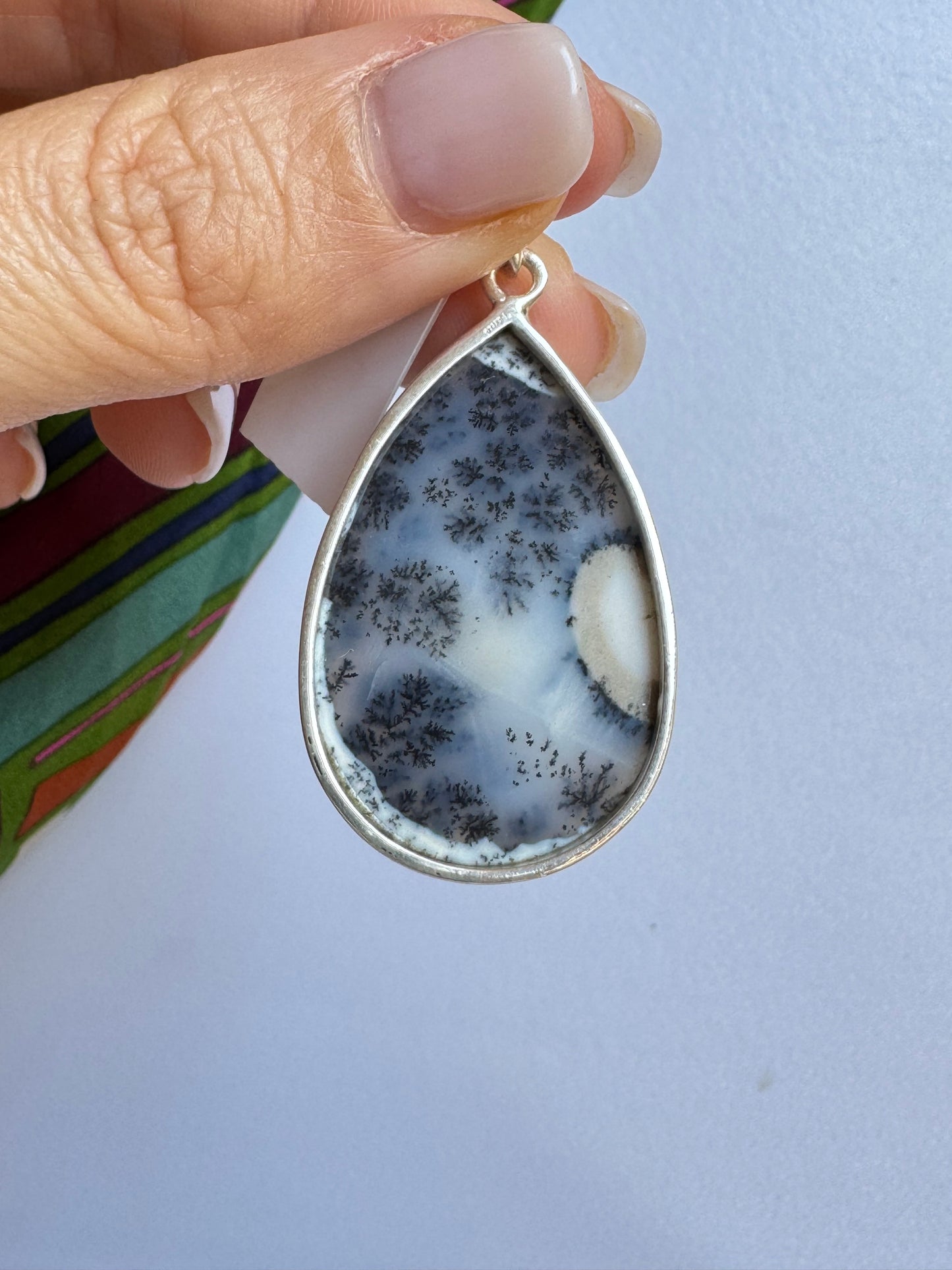 Ciondolo argento 925 dentritic opale misura 29K