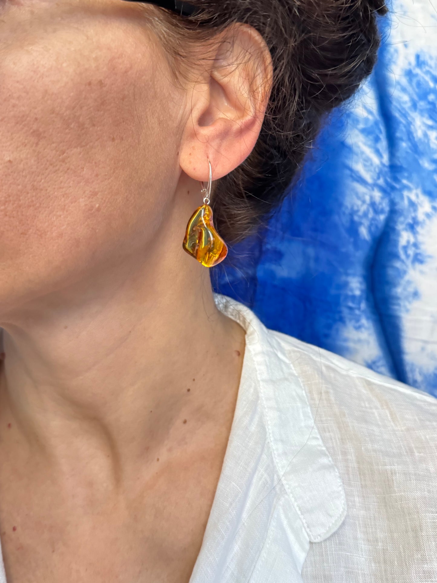 Orecchini argento 925 ambra A11