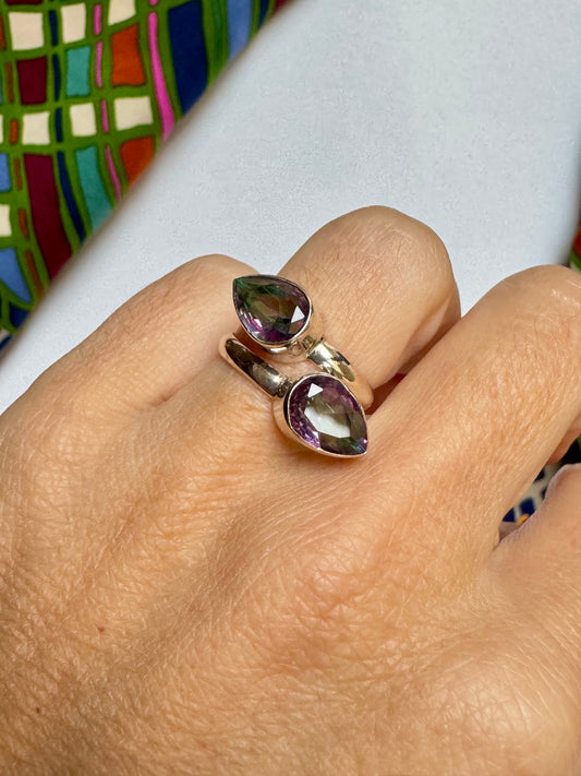 Anello argento 925 mystic stone regolabile M1