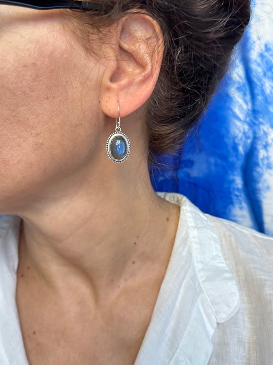 Orecchini argento 925 labradorite A28