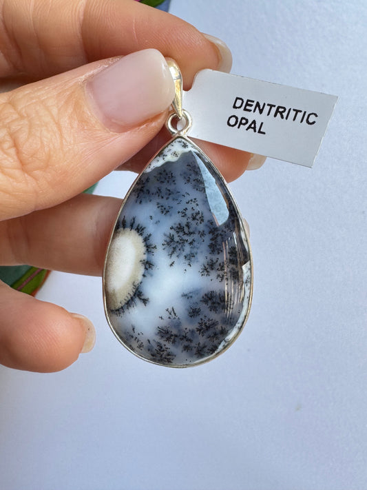 Ciondolo argento 925 dentritic opale misura 29K