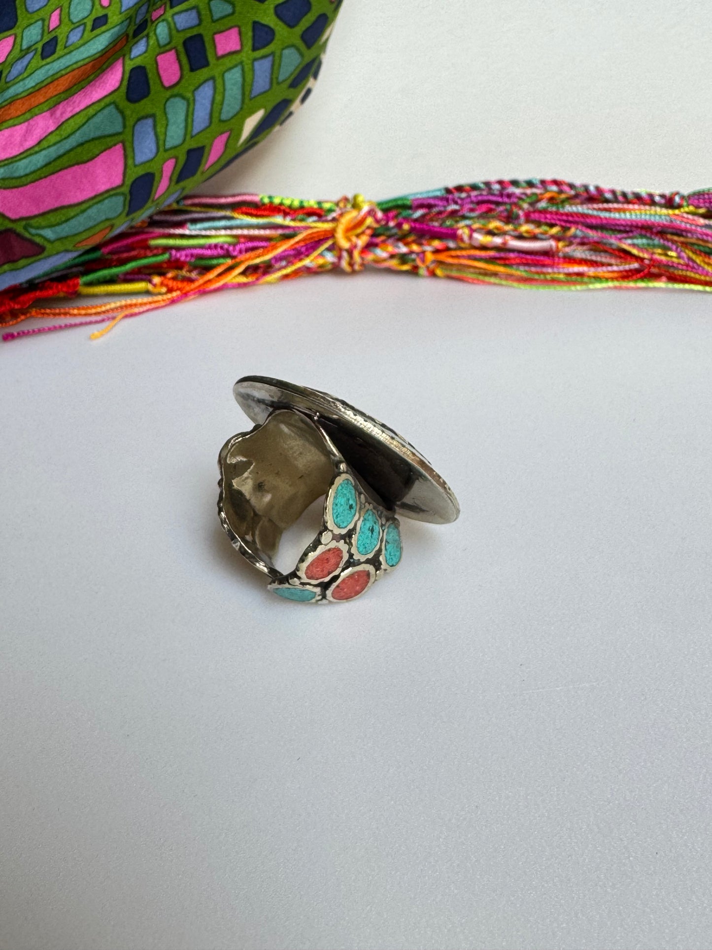 Anello nepalese mosaico vintage