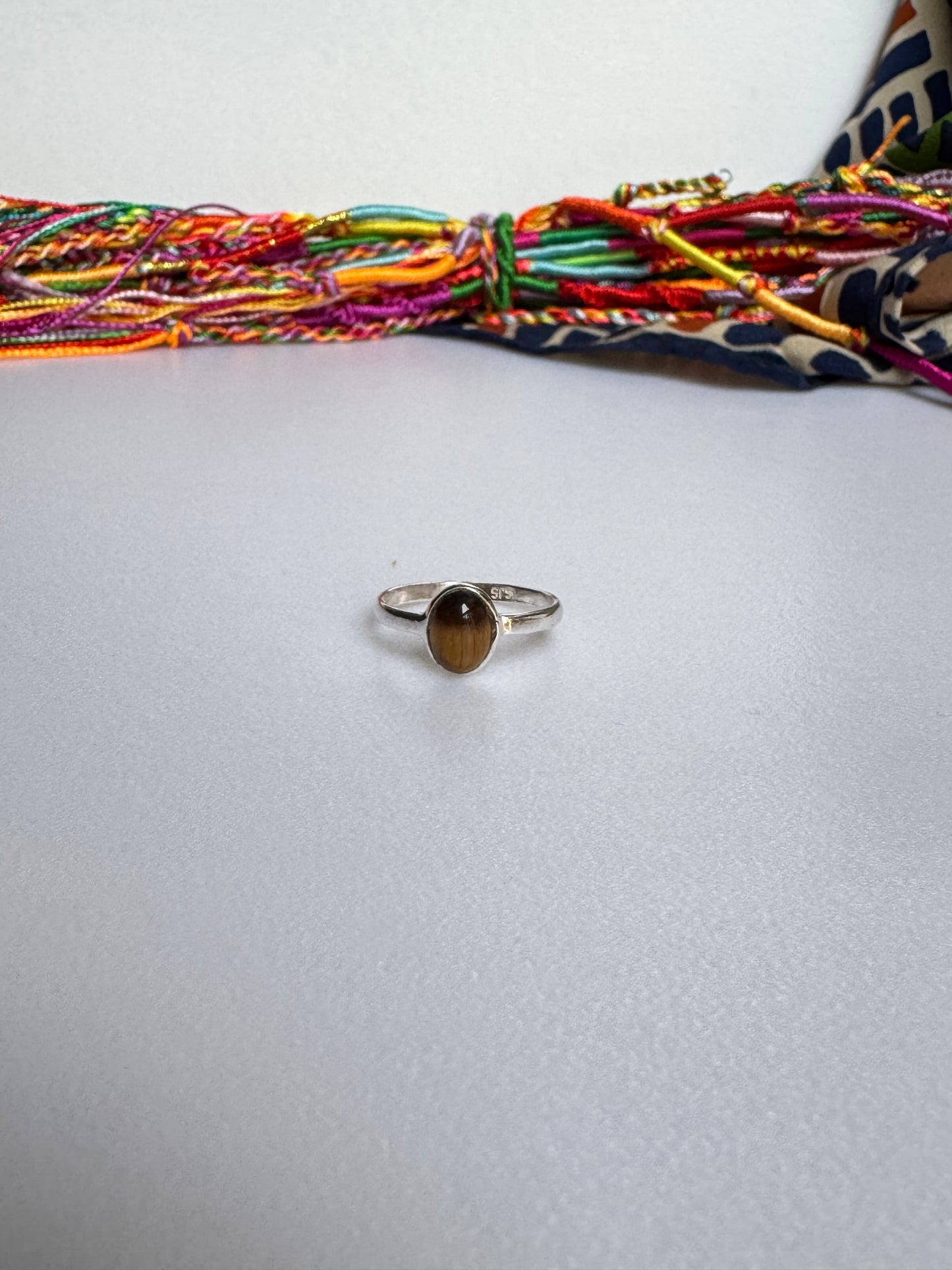 Anello argento 925 occhio di tigre misura 11 M19