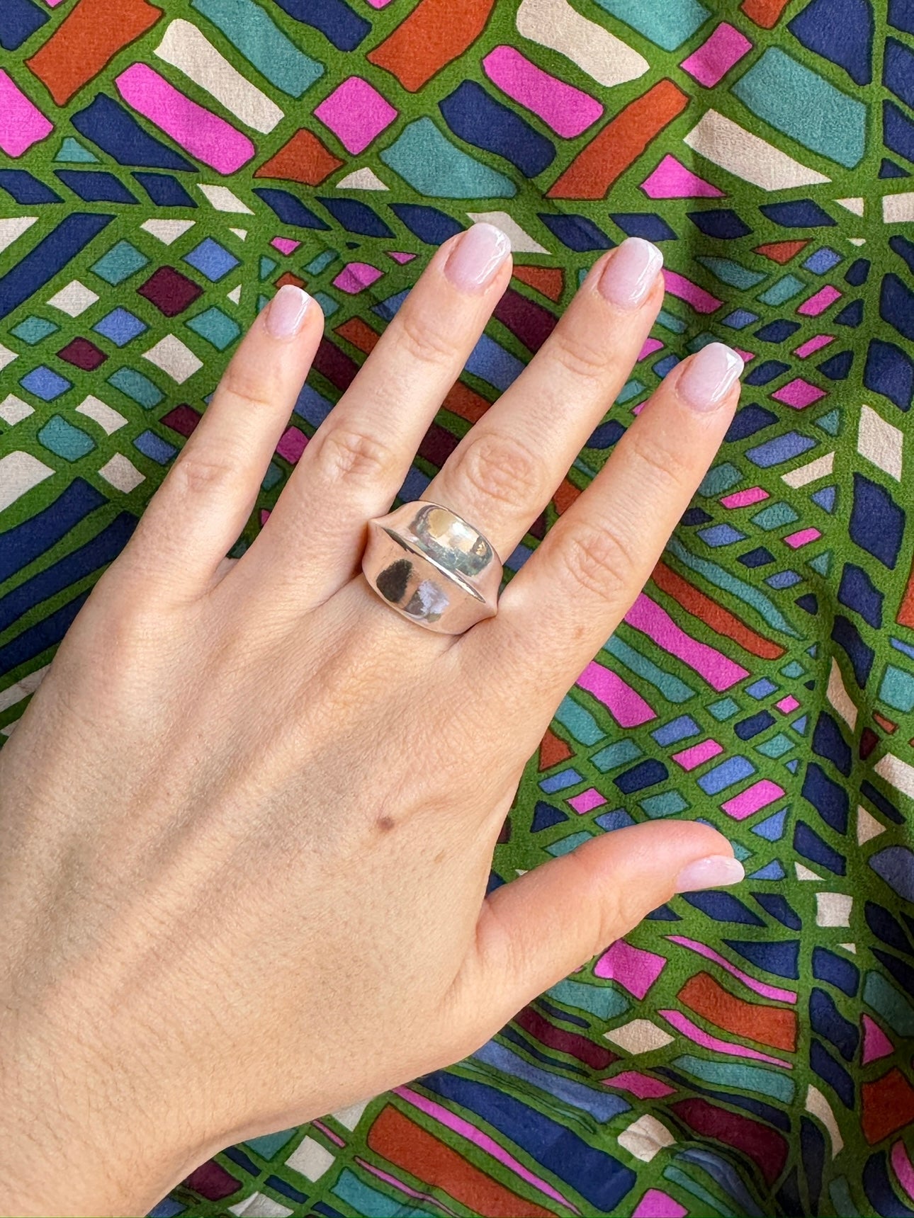 Silver boho ring