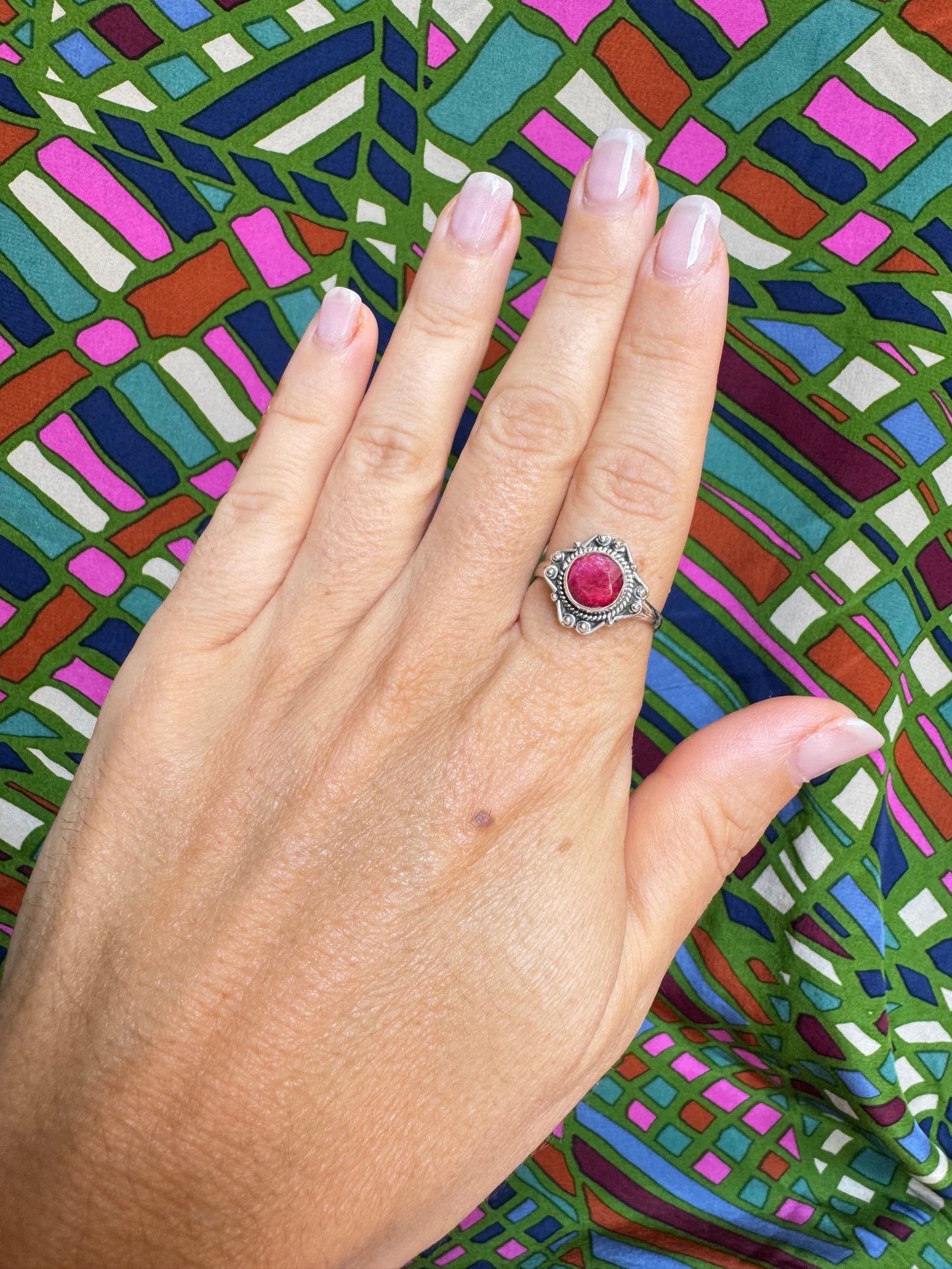 Anello argento 925 radice di rubino misura 17 - 22AM