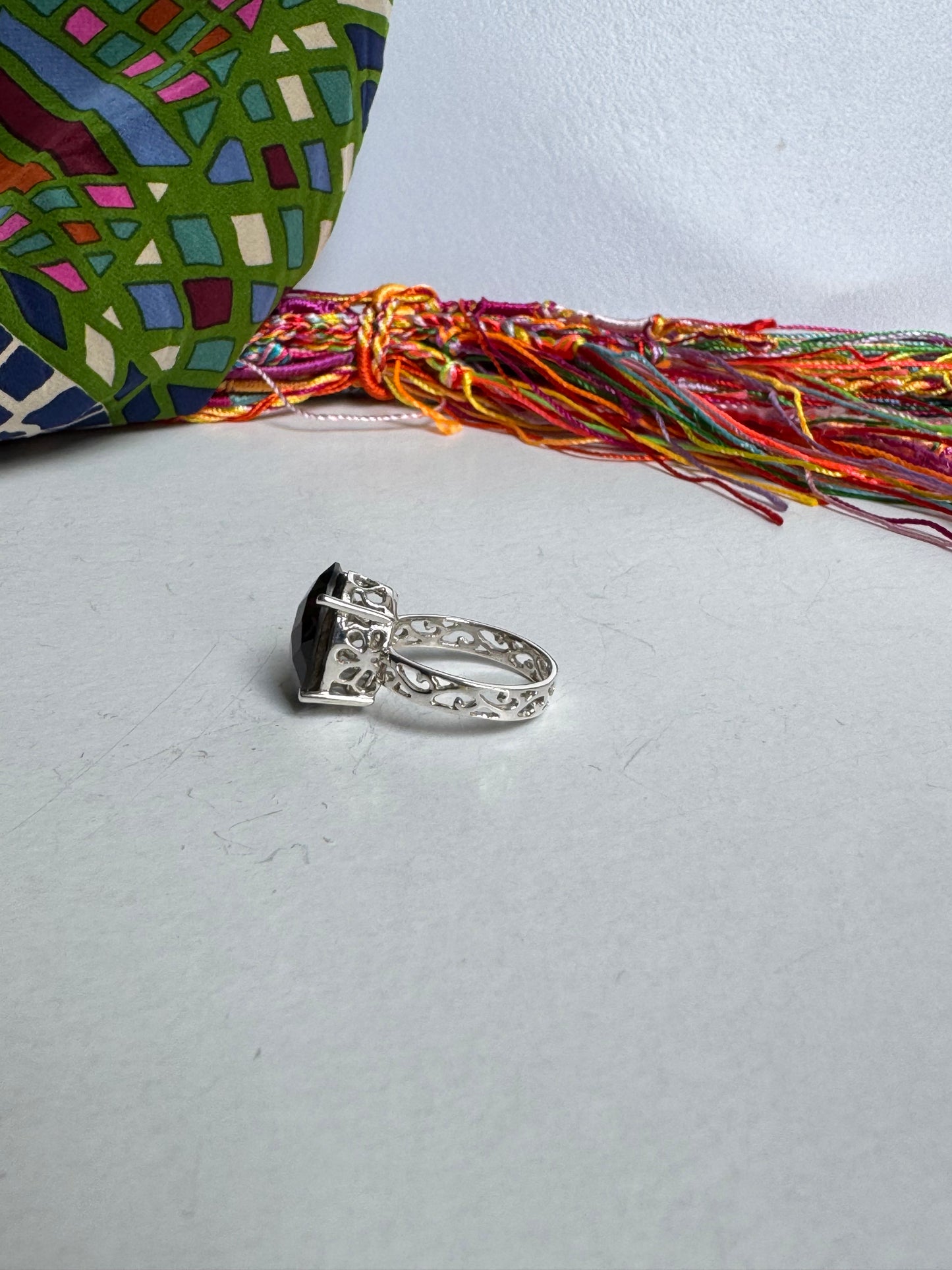 Ring Silber Rauchquarz Größe 17- 16K