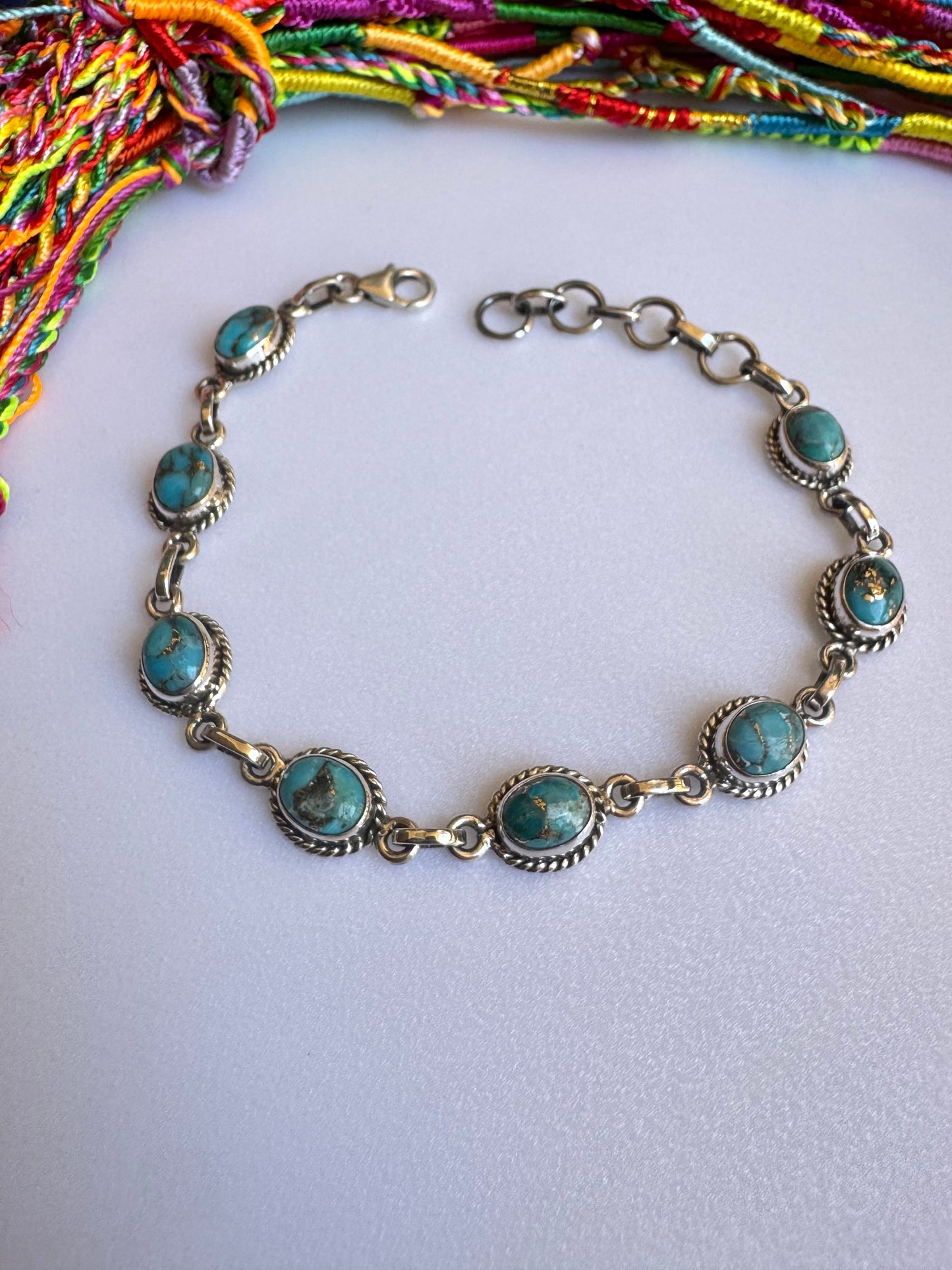 925 copper turquoise B56 silver bracelet