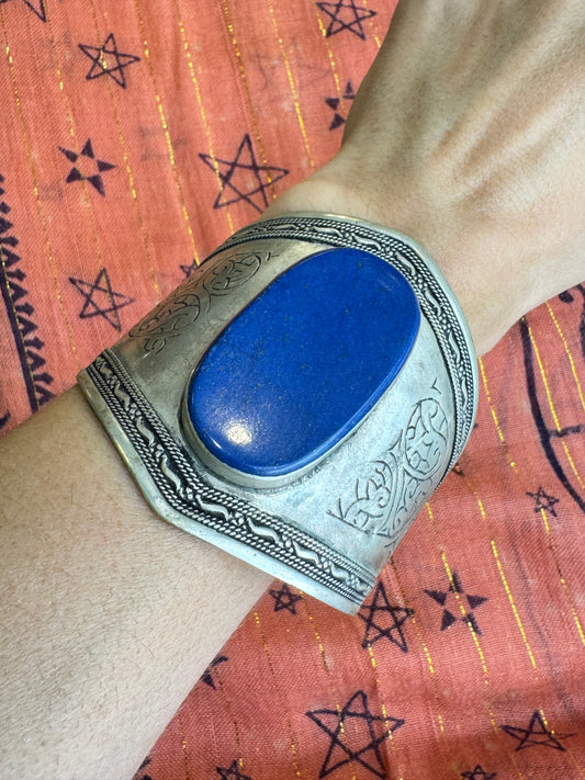 Bracciale schiava aperto antico lapislazzuli vintage
