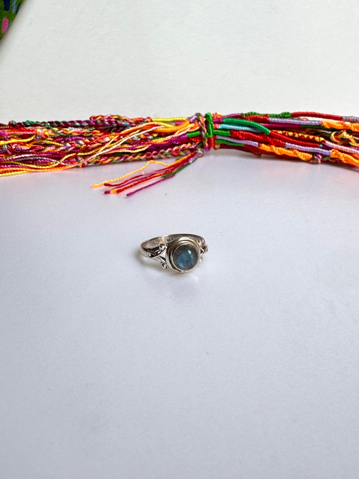 Anello argento 925 labradorite misura 13 - 43SZ