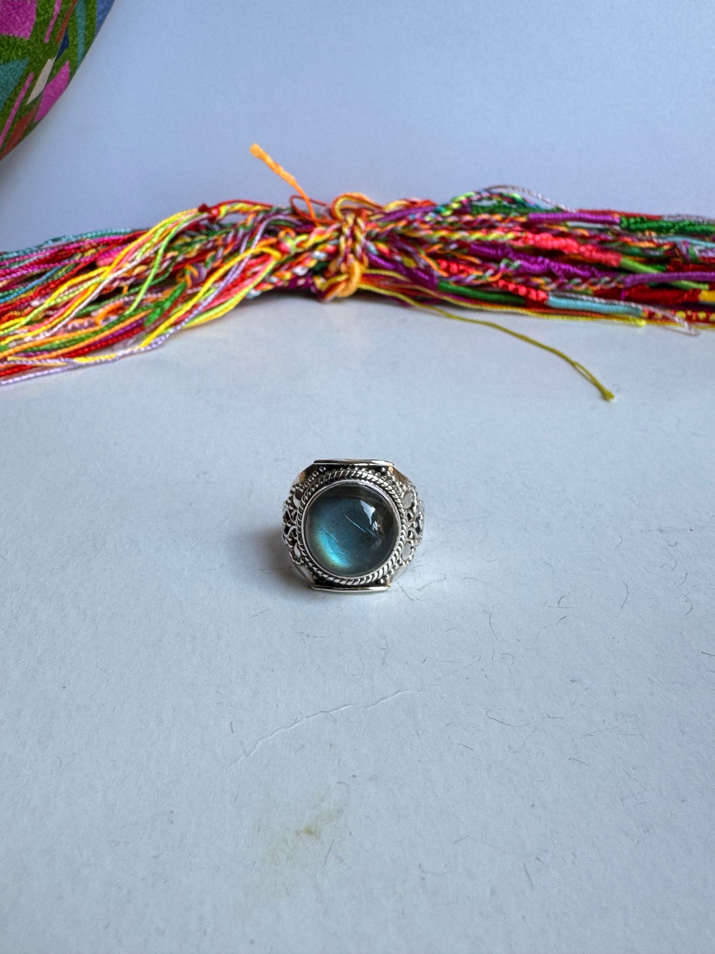 Anello argento 925 labradorite misura 12/13 - 14LAB