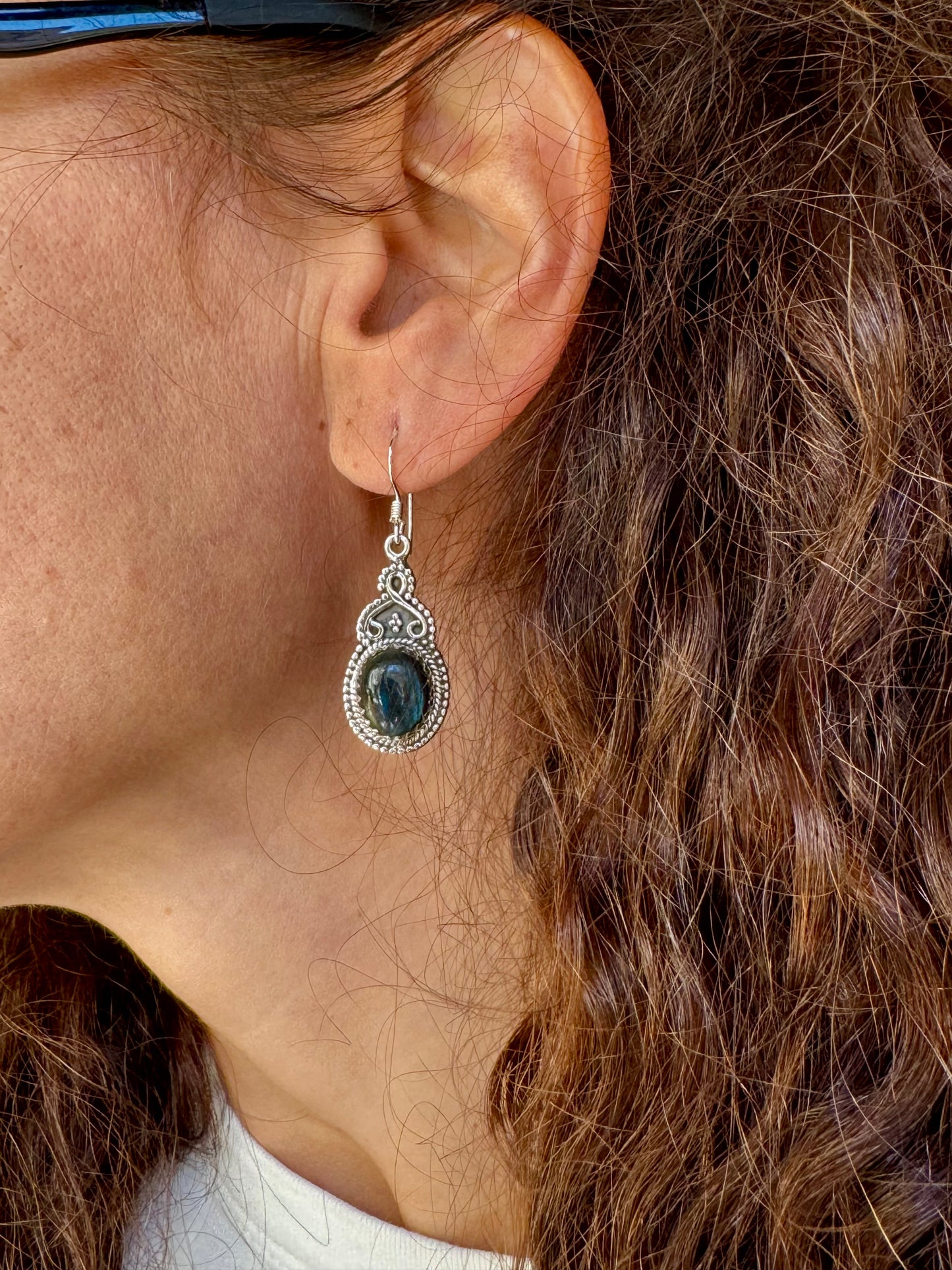 925 silver labradorite earrings D5