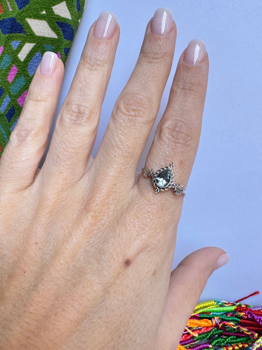 Anello argento 925 acquamarina misura 21/22 - 5UM