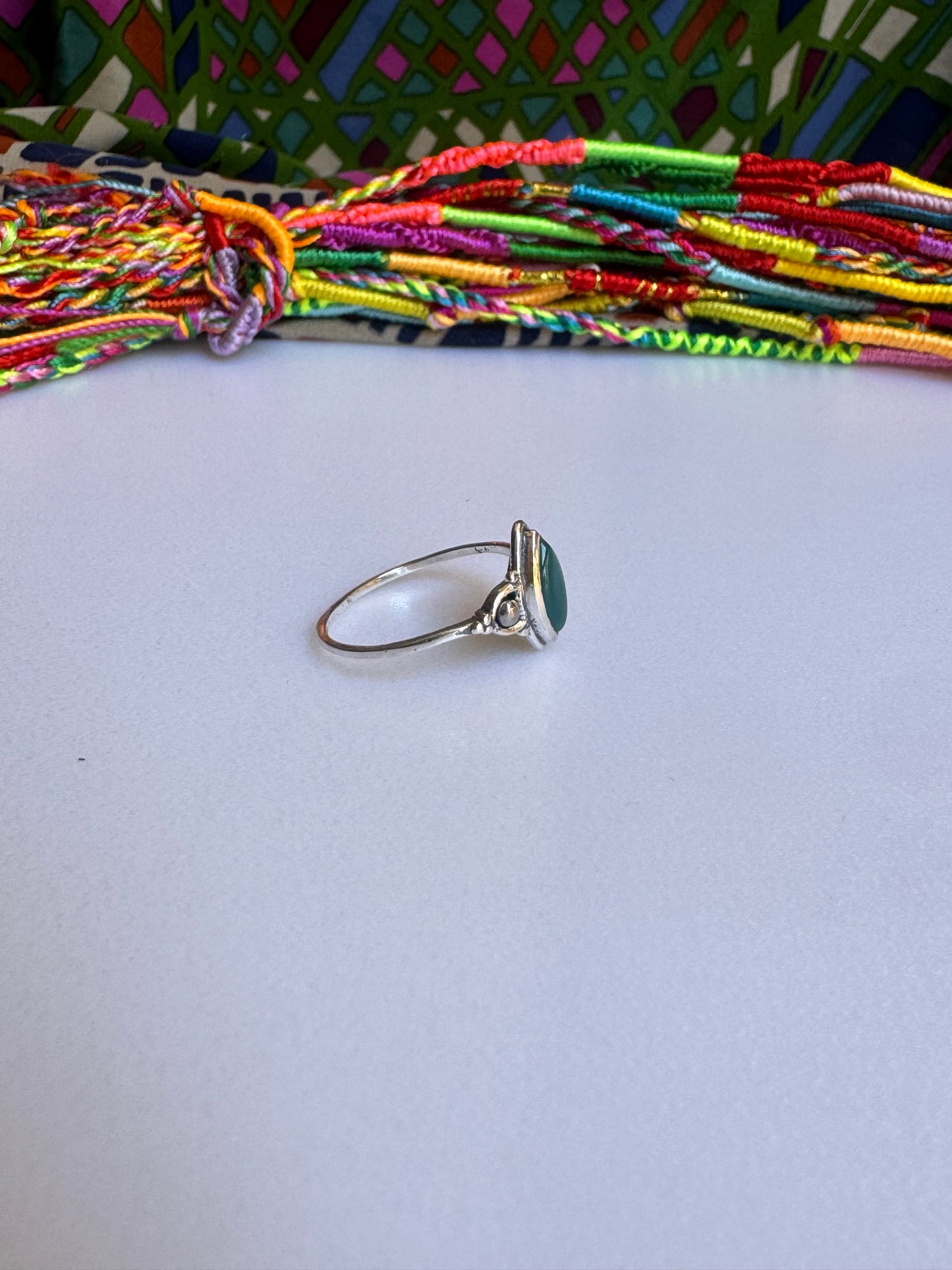 925 silver chrysoprase ring size 19 - G57