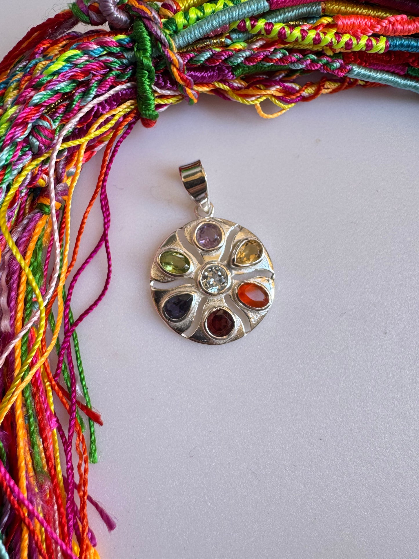 925 silver 7 chakra pendant