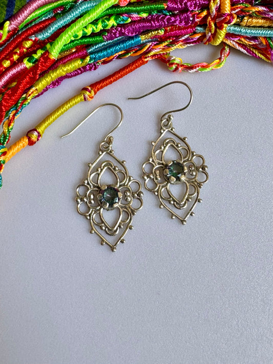 925 silver mystic stone earrings R1