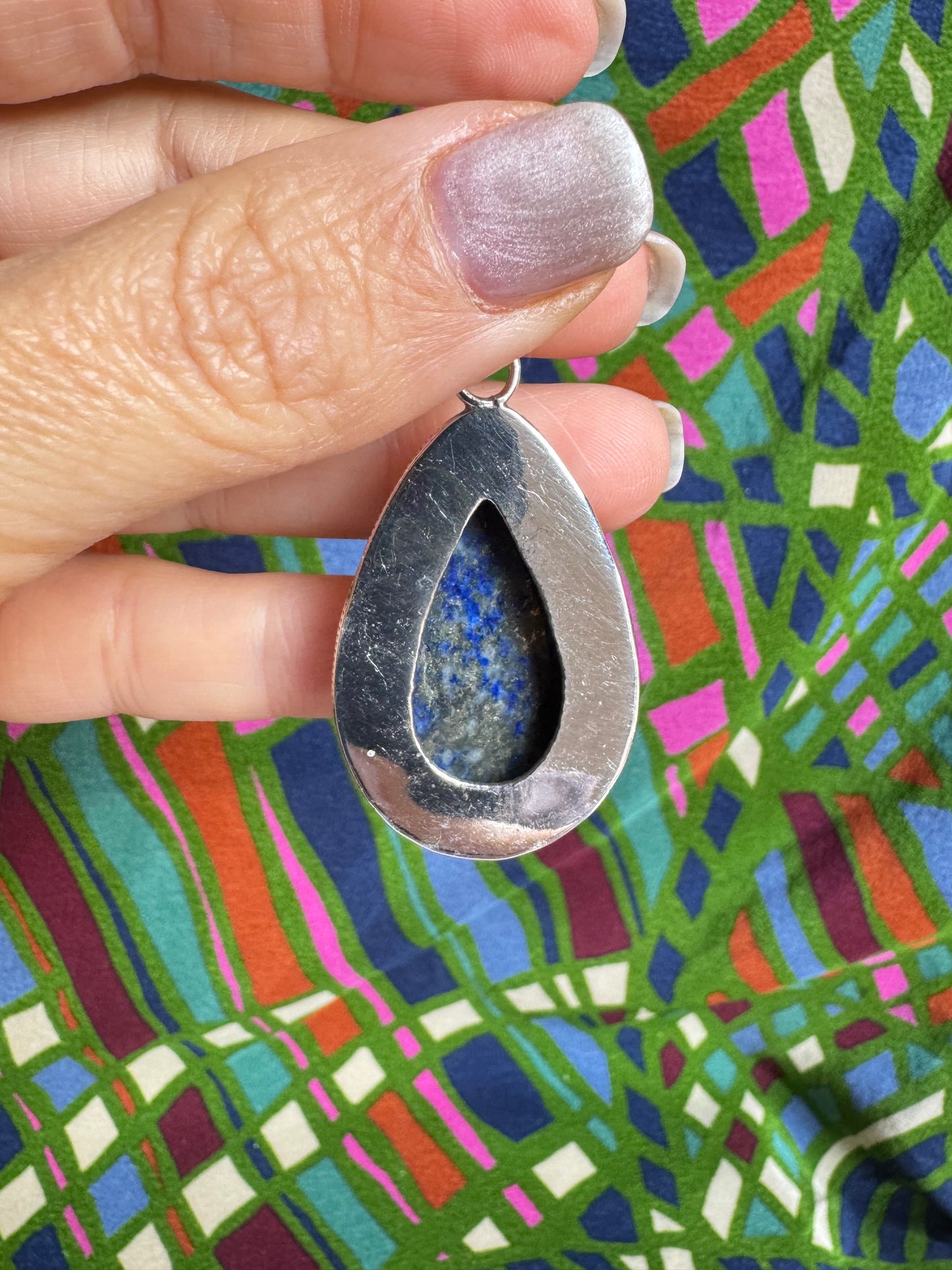 925 Silver Pendant Lapis 6L
