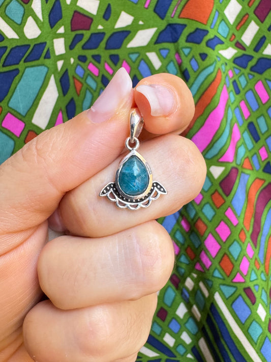 925 Silber Apatit Anhänger F27