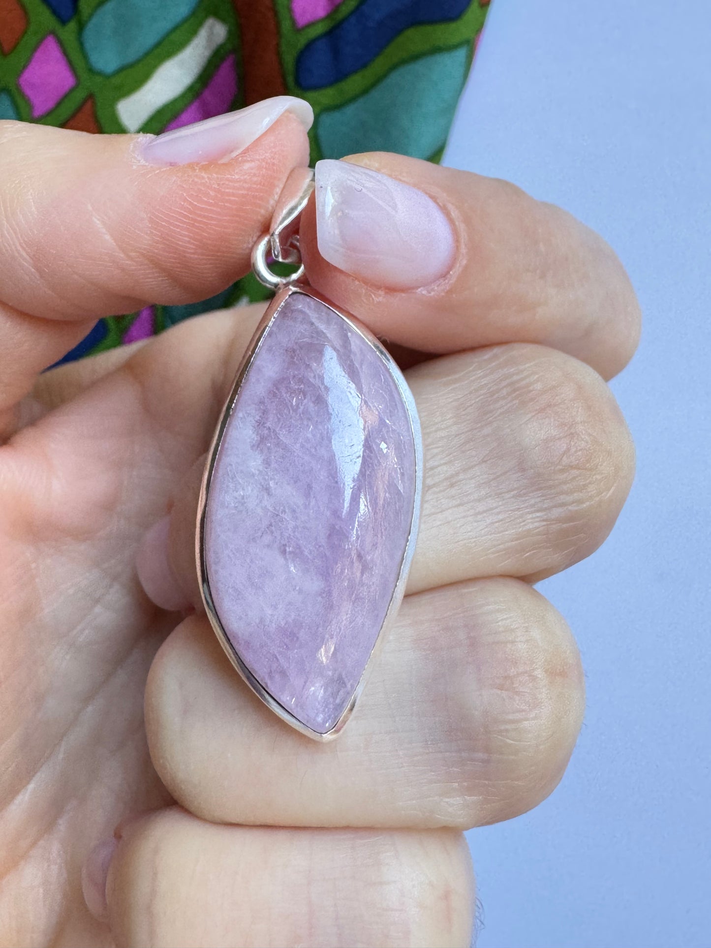 Ciondolo pendente argento 925 kunzite 10K