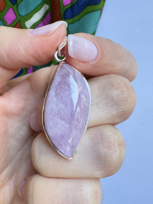 Sterling silver 925 kunzite pendant 10K