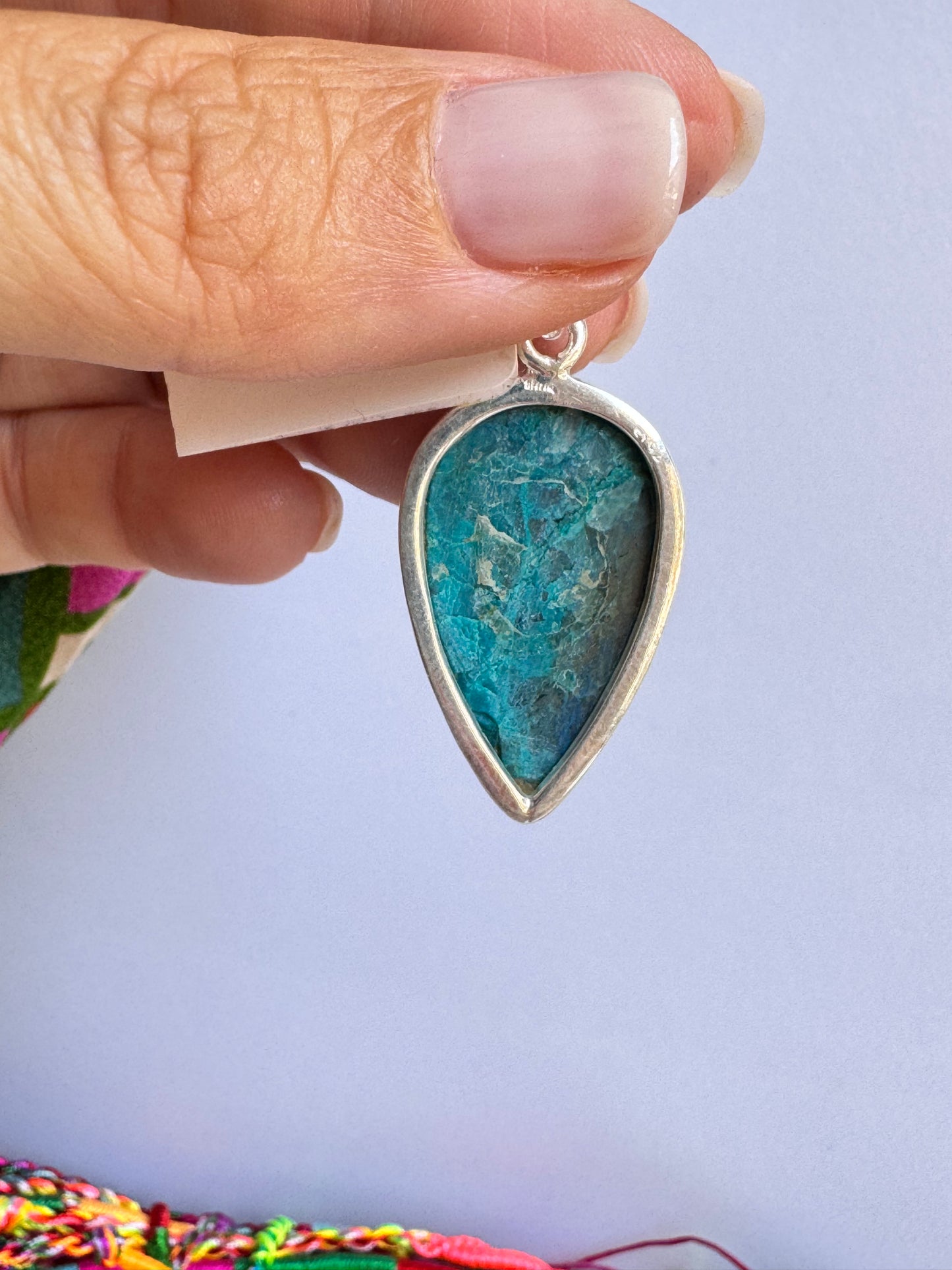 Ciondolo argento 925 azzurrite 39K