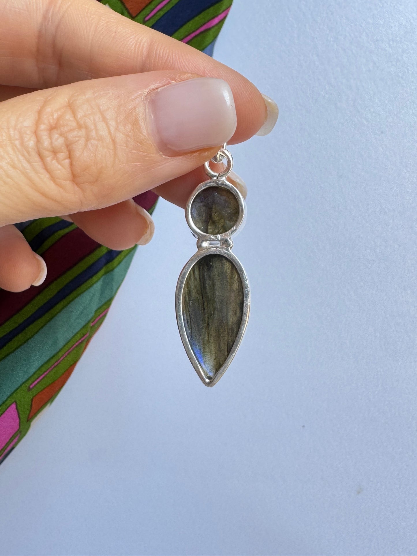 Ciondolo pendente argento 925 labradorite 27K