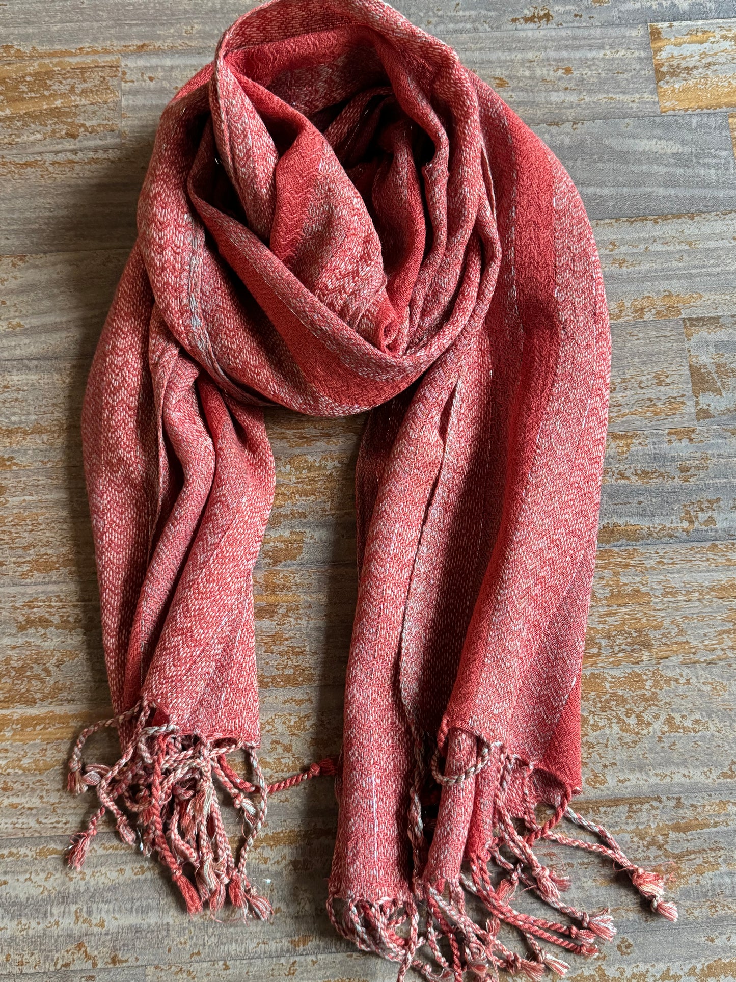 Pashmina scarf stole India earth and light blue