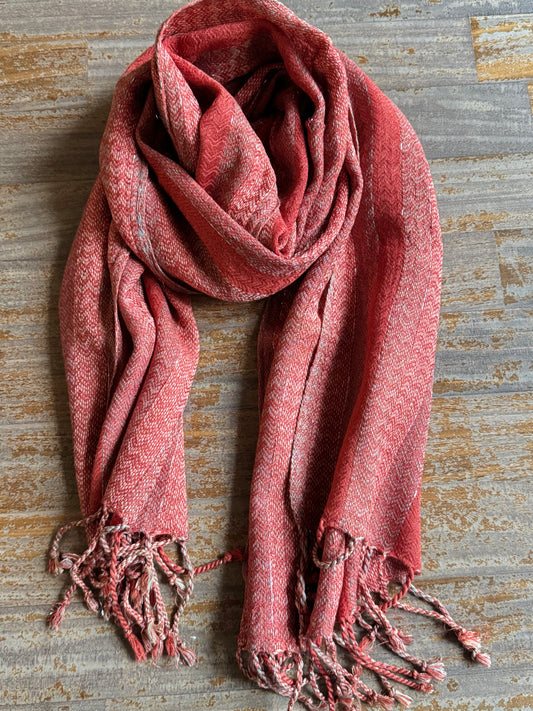 Pashmina sciarpa stola India terra e celeste