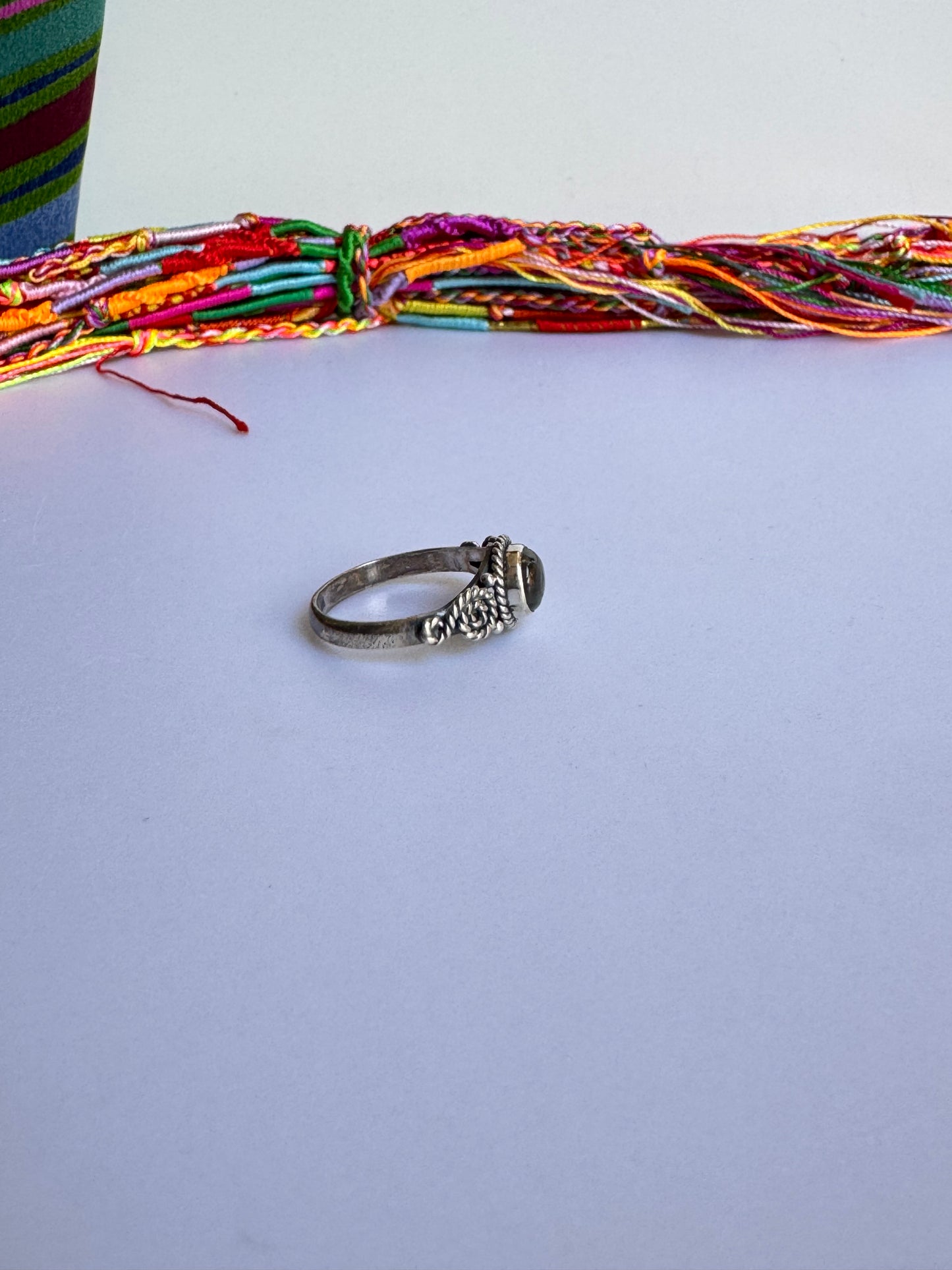 Anello argento 925 labradorite misura 21 - 10LAB