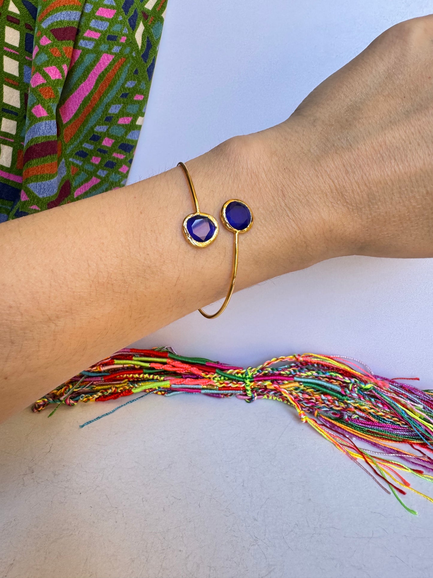 Bracciale pietra tondo blu
