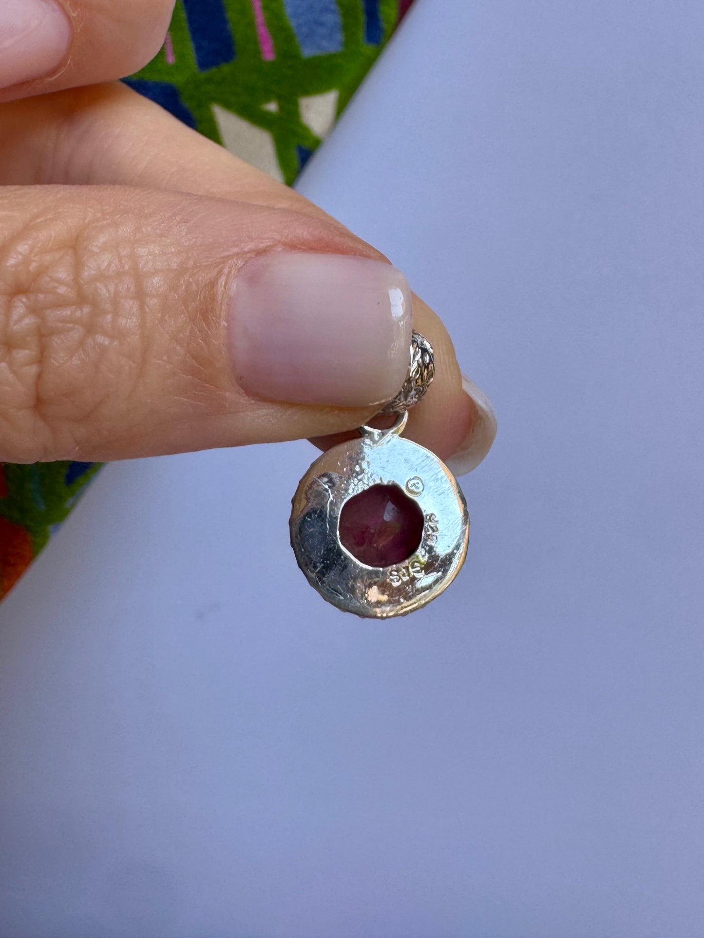 Ciondolo argento 925 radice di rubino 2AQ