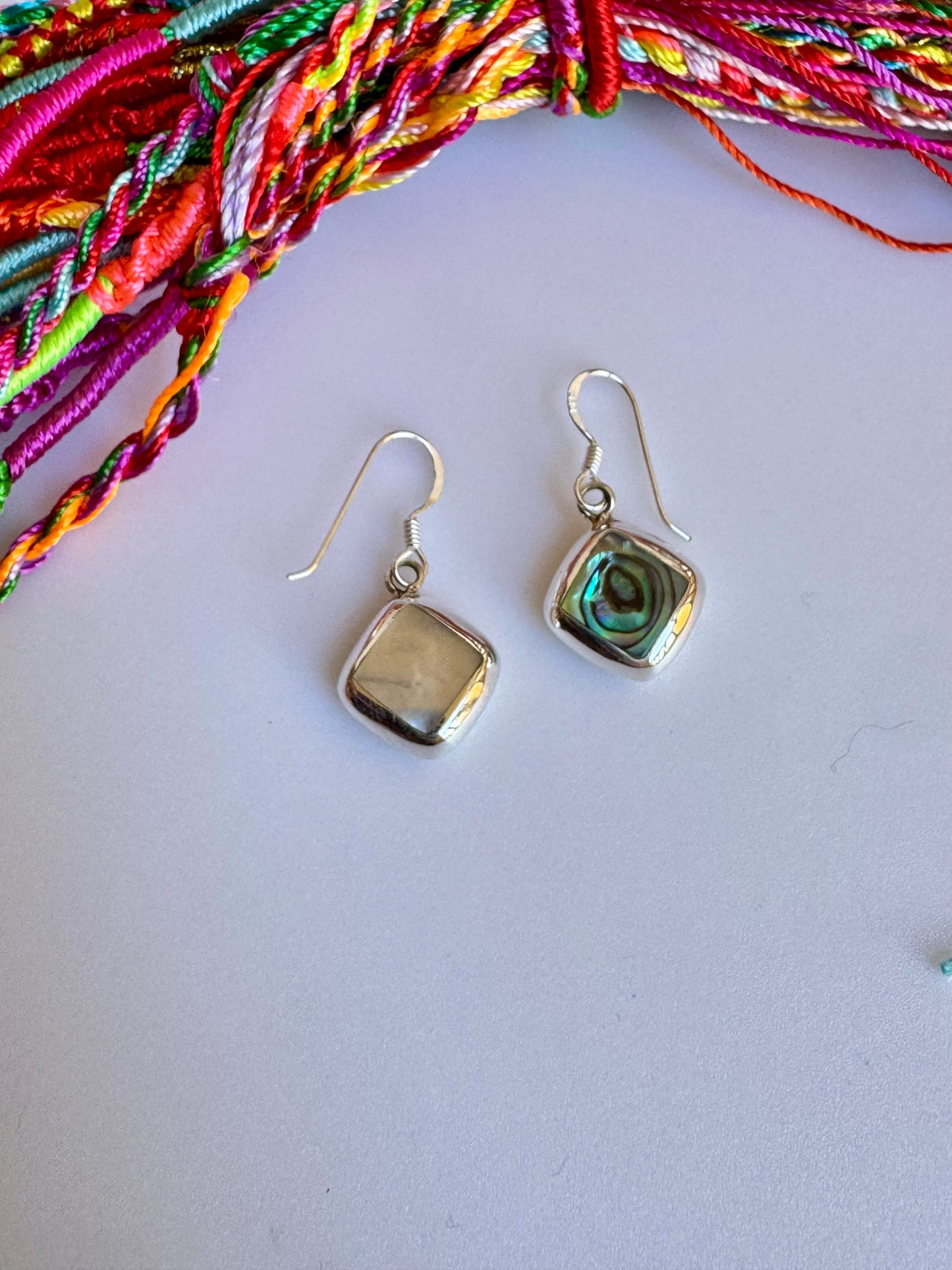 925 silver mother-of-pearl earrings D9