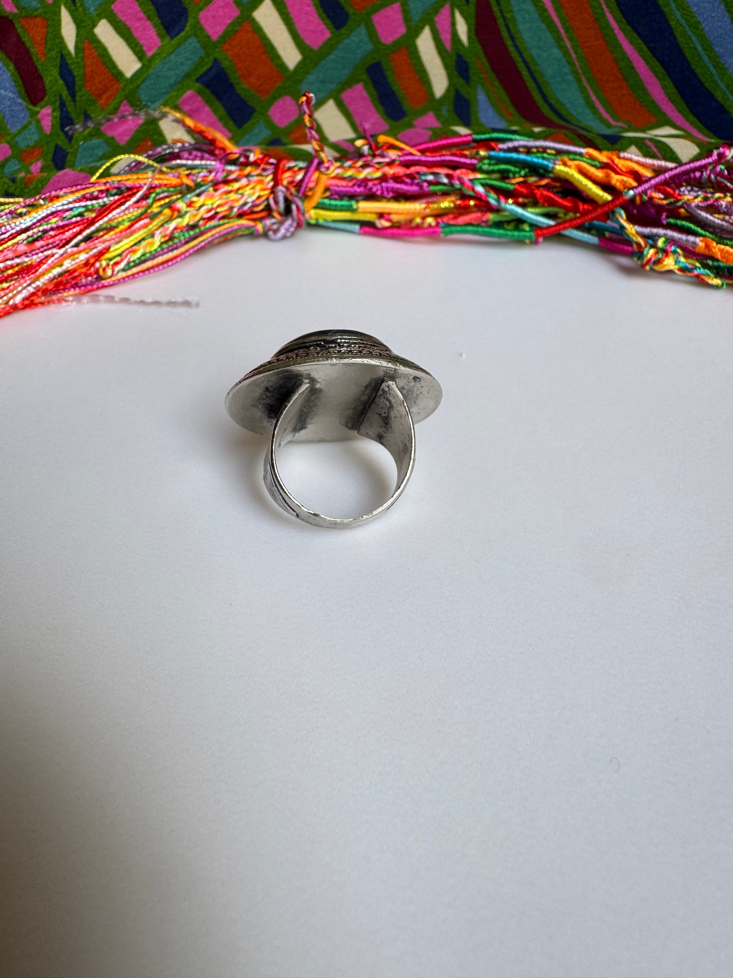 Antique vintage agate stone ring