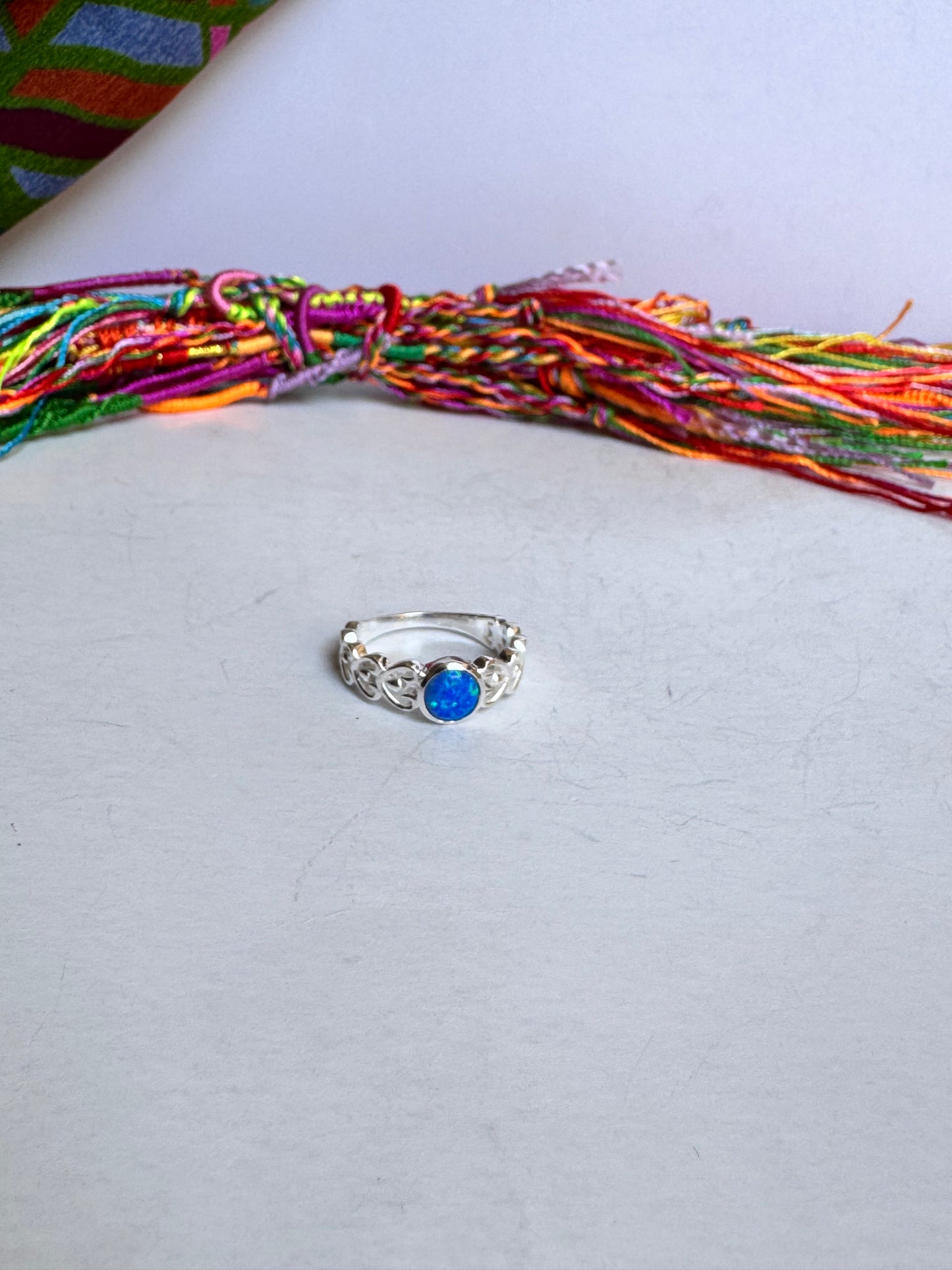 Anello argento 925 rana opale blu misura 17 10OP