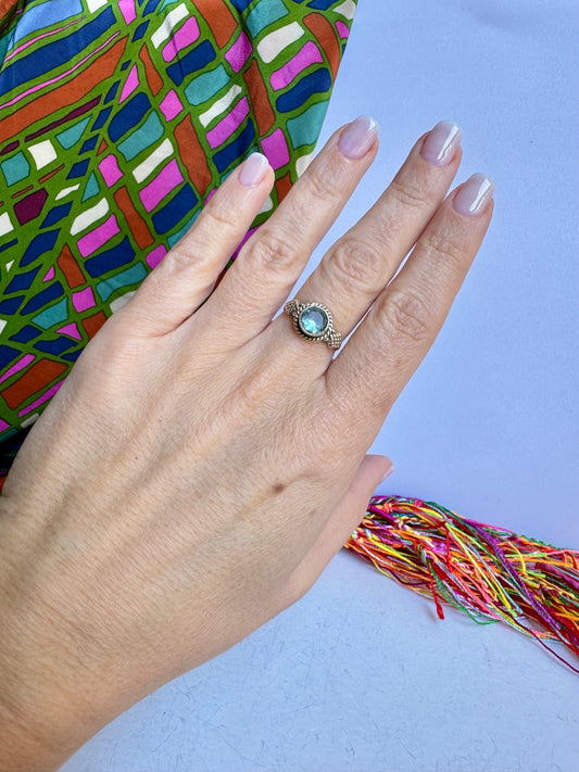 Anello argento 925 acquamarina misura 14 - 6LO