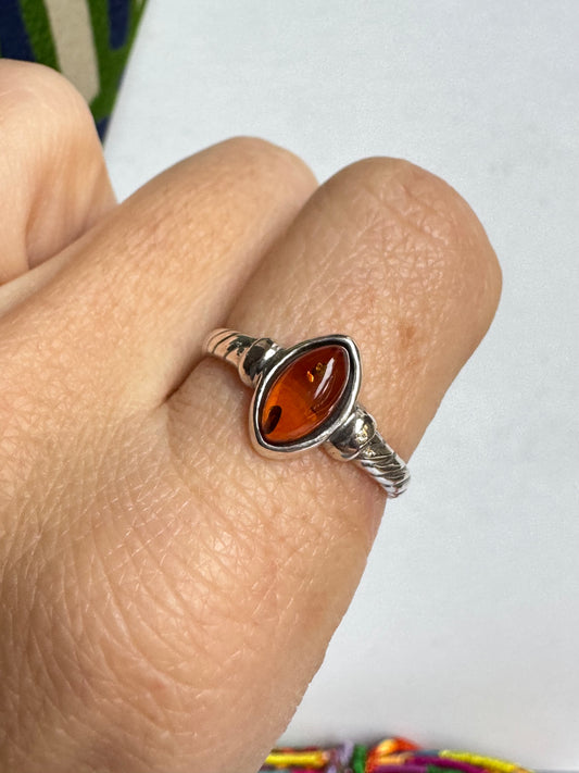 Anello argento 925 ambra misura 21 - 27AMB