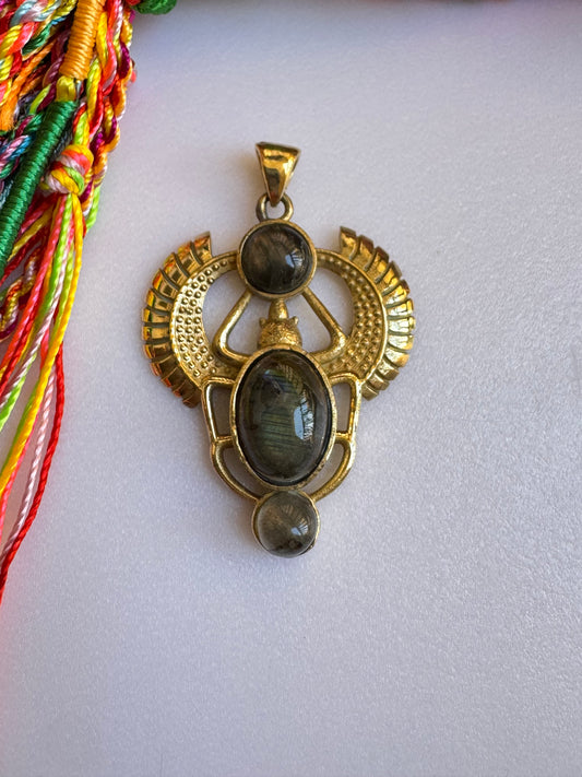 Ciondolo boho dorato labradorite