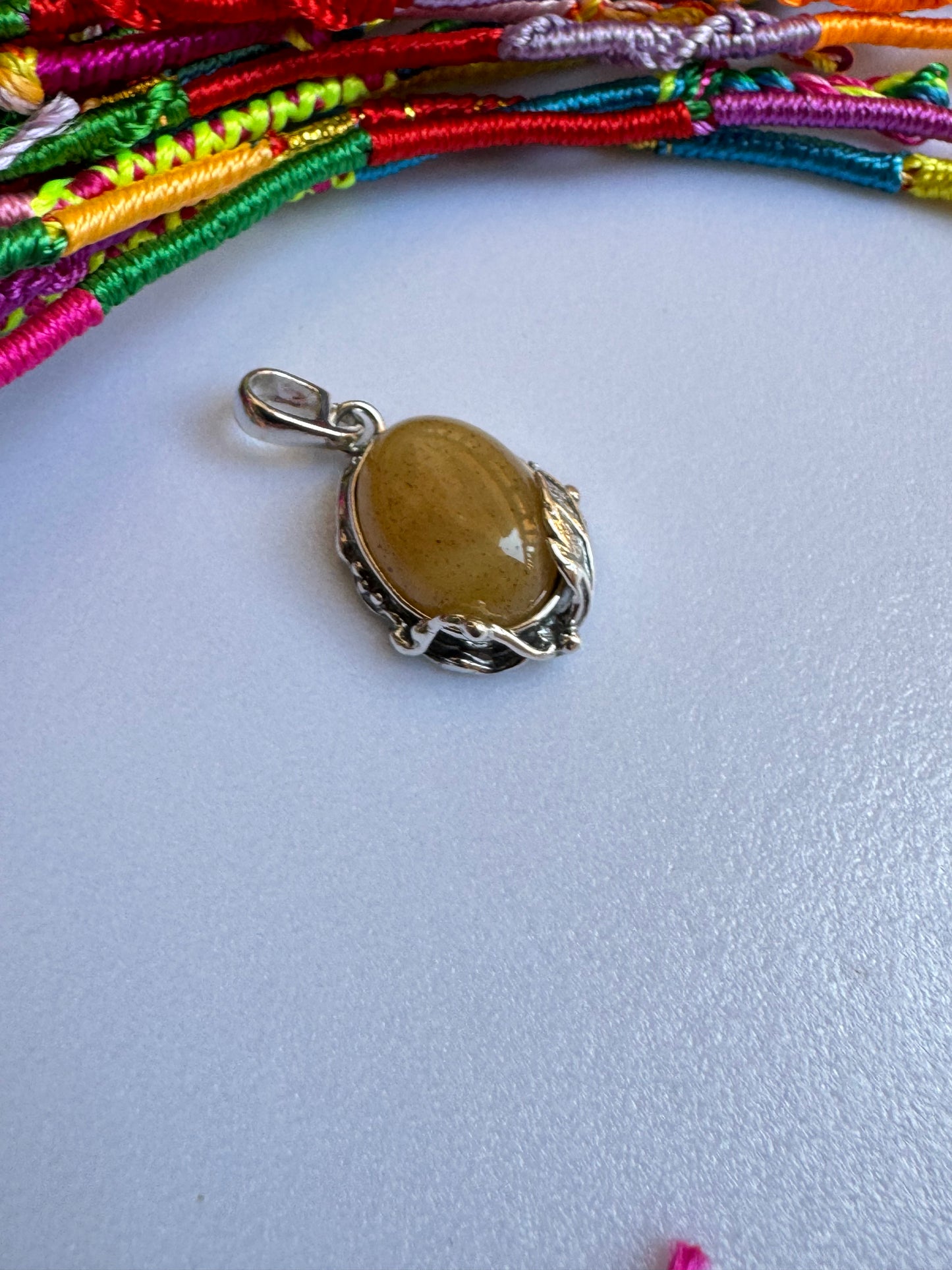 C19 amber 925 silver pendant