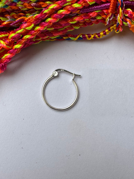 Single earring smooth circle cm 925 silver 1.8 cm W29