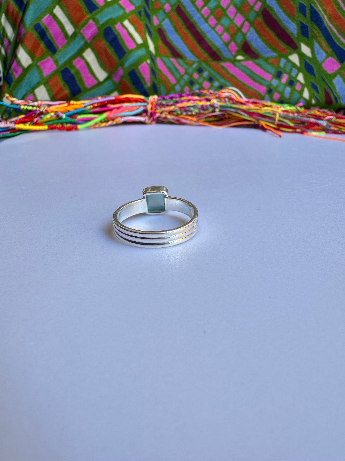 925 silver chalcedony ring size 19/20 T72