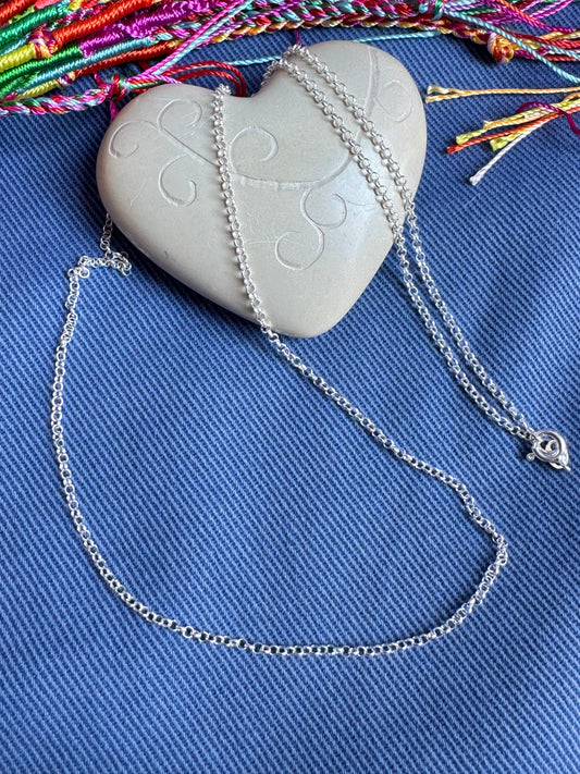 Thin chain necklace 925 silver cm 61