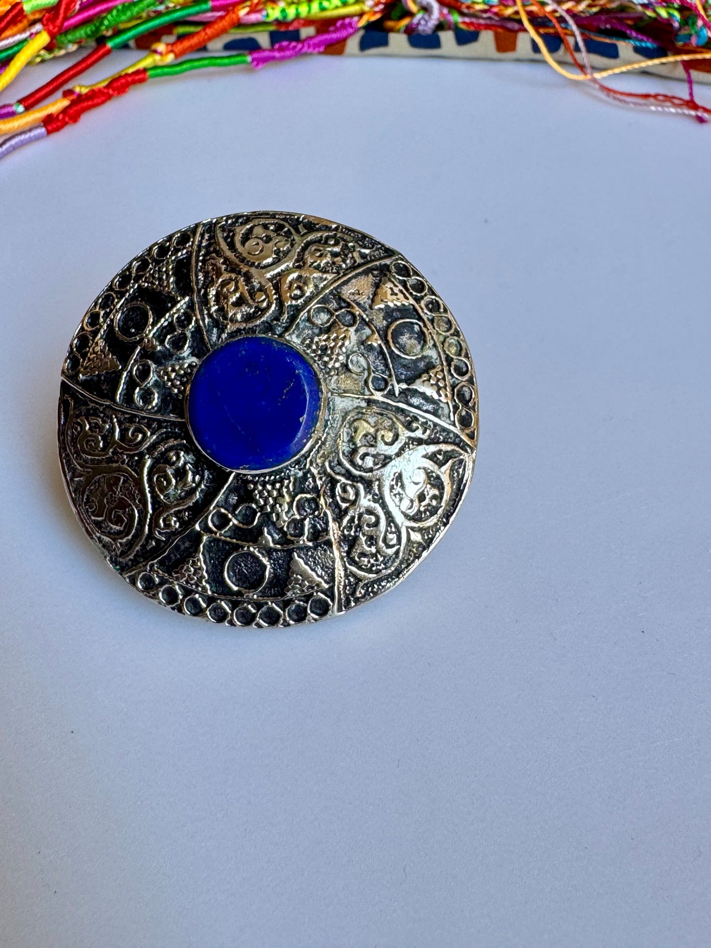 Antique vintage lapis lazuli hard stone ring