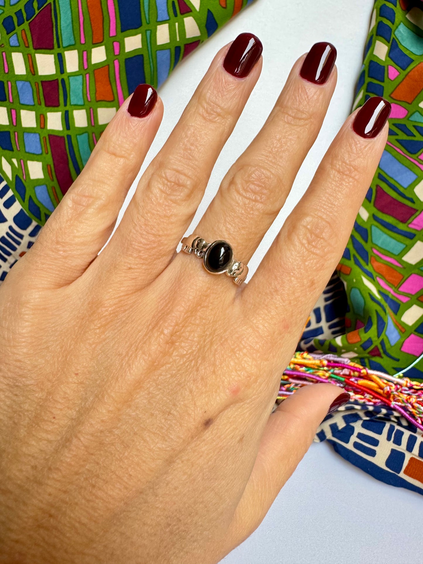 Anello argento onice nero misura 15 - 1ON