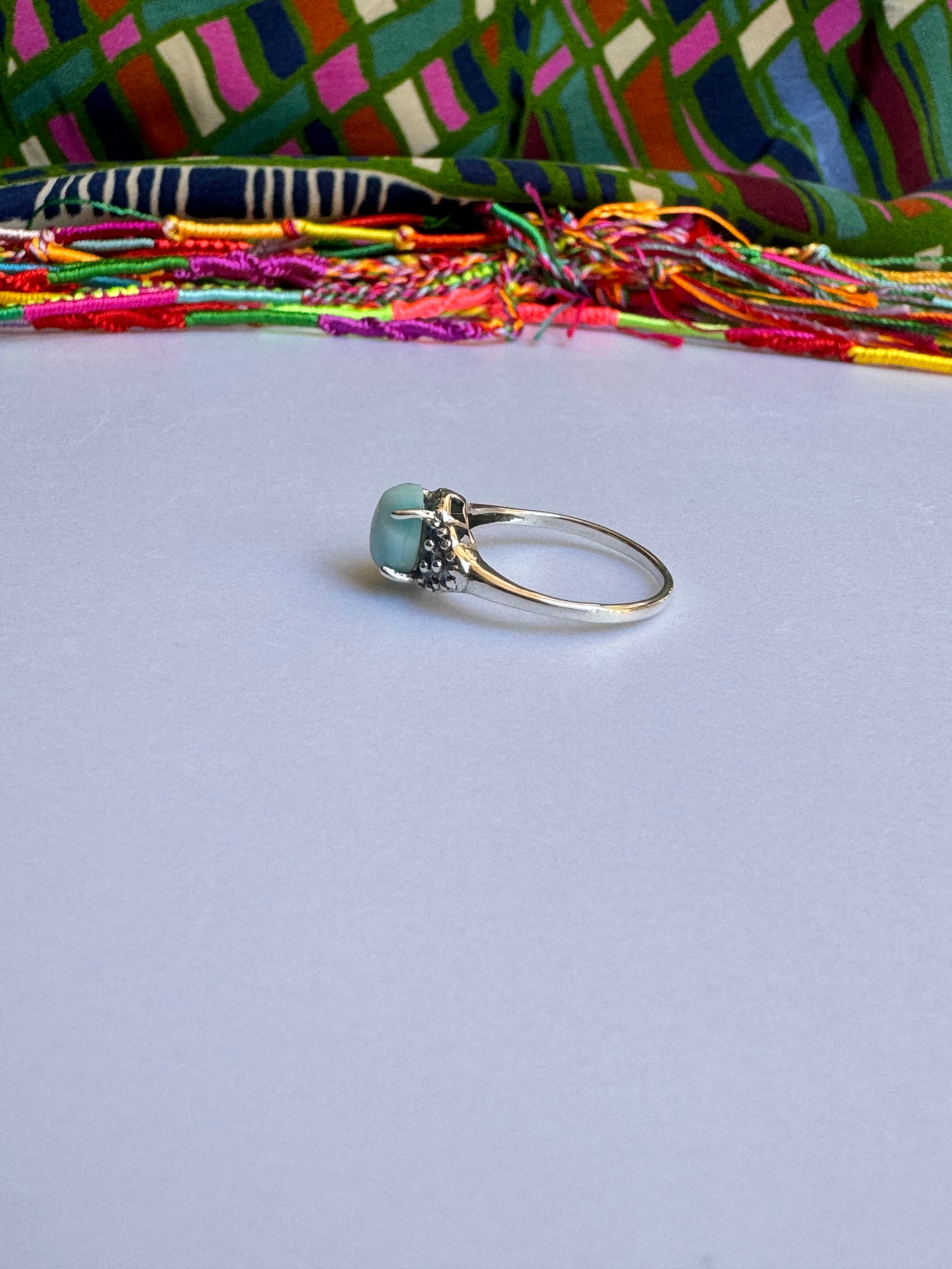 Anello in larimar naturale: argento sterling massiccio 925 Anello in larimar naturale: argento sterling massiccio 925
