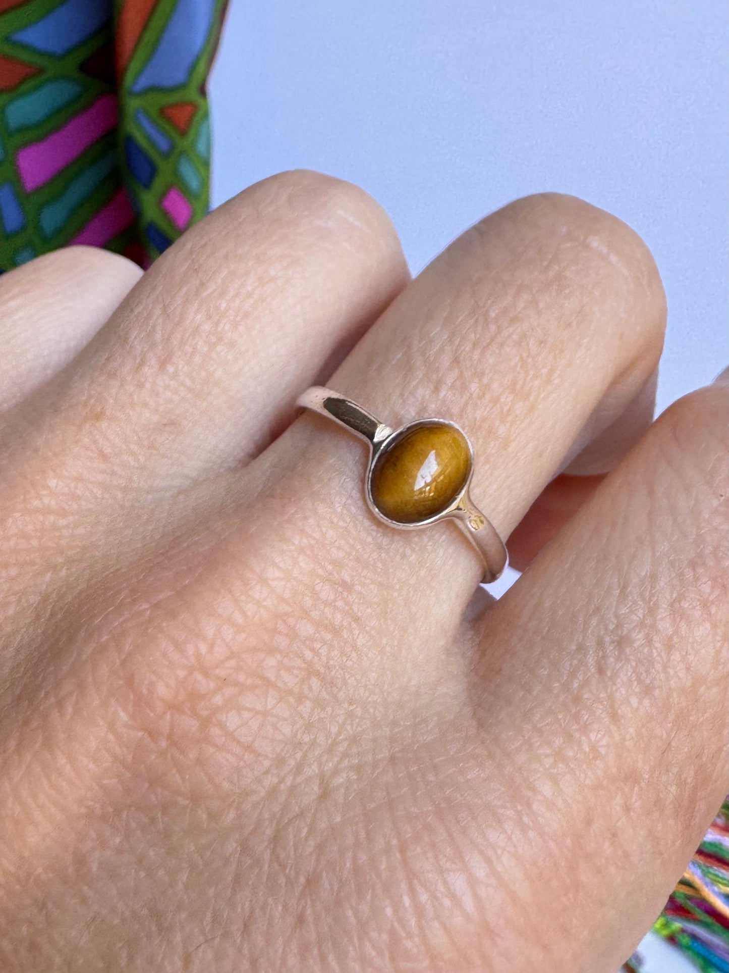 Anello argento 925 occhio di tigre misura 10- 20WE